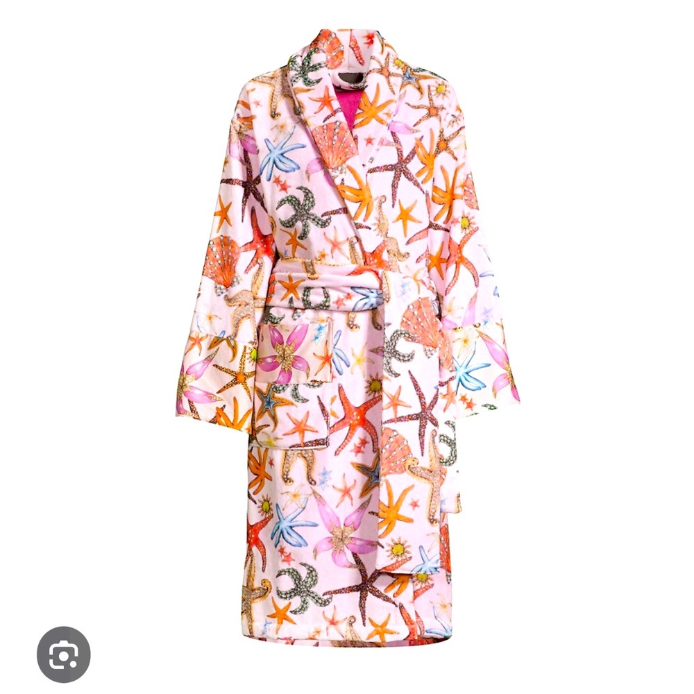 Versace Starfish Robe- Tresor De La Mer Pale pink Terrycloth Unisex Bath Robe